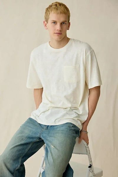 Standard Cloth Pregame Relaxed Fit Tee In Ivory Slub, Men's At Urban Outfitters In White