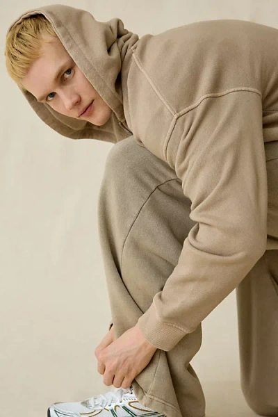 Standard Cloth Pregame Zip-up Hoodie Sweatshirt In Taupe, Men's At Urban Outfitters In Brown