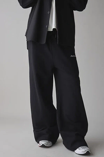 Standard Cloth Relaxed Fit Open Hem Wide Leg Sweatpant In Black, Men's At Urban Outfitters