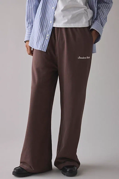 Standard Cloth Relaxed Fit Open Hem Wide Leg Sweatpant In Brown, Men's At Urban Outfitters