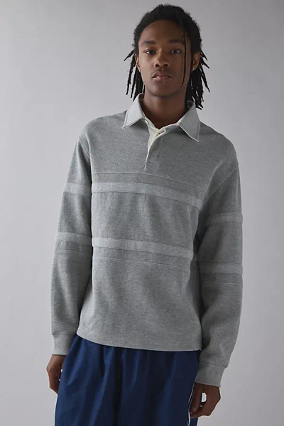 Standard Cloth Ryder Blocked Rugby Shirt Top In Grey, Men's At Urban Outfitters In Gray