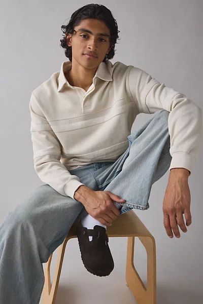 Standard Cloth Ryder Blocked Rugby Shirt Top In Neutral, Men's At Urban Outfitters