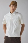 Standard Cloth Short Sleeve Rugby Shirt Top In Cream, Men's At Urban Outfitters In White