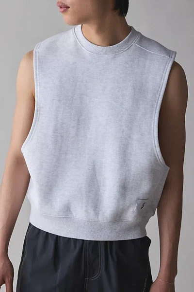 Standard Cloth Sleeveless Muscle Crew Neck Sweatshirt In Grey, Men's At Urban Outfitters