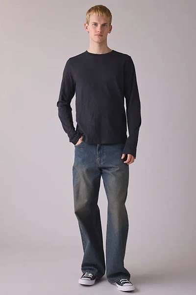 Standard Cloth Slub Long Sleeve Tee In Black, Men's At Urban Outfitters