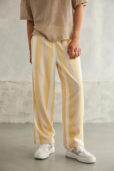 Standard Cloth Striped Resort Pant In Yellow Stripe, Men's At Urban Outfitters