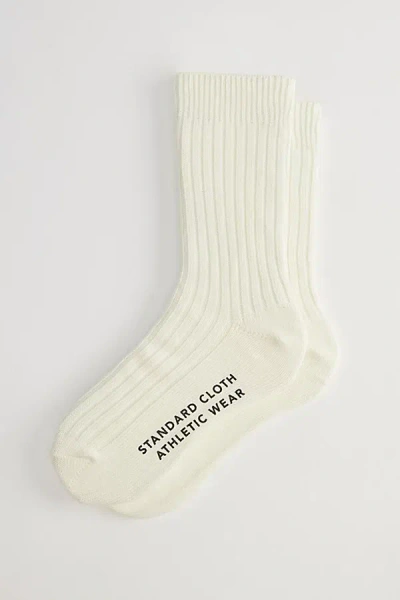 Standard Cloth Classic Trouser Crew Sock In Cream, Men's At Urban Outfitters
