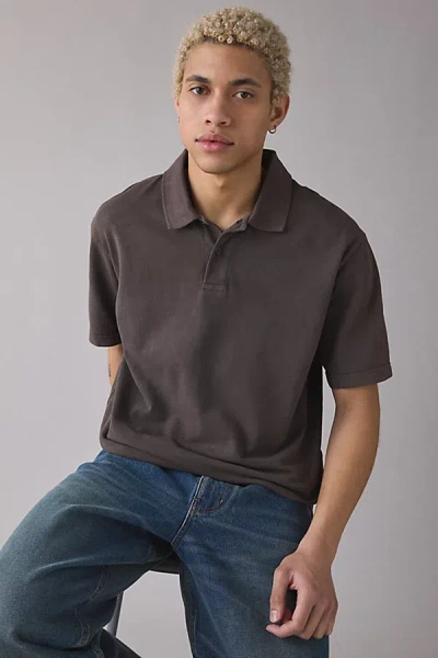 Standard Cloth Washed Polo Tee In Chocolate Brown Wash, Men's At Urban Outfitters