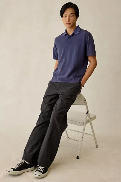 Standard Cloth Washed Polo Tee In Peacoat Wash, Men's At Urban Outfitters In Blue