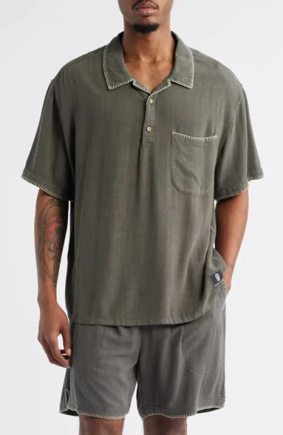 Standard Issue California Blanket Stitch Oversize Polo