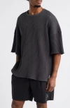 Standard Issue Oversize Thermal Knit T-shirt In Black