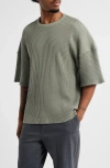 Standard Issue Oversize Thermal Knit T-shirt In Gray