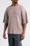Standard Issue Oversize Thermal Knit T-shirt In Brown