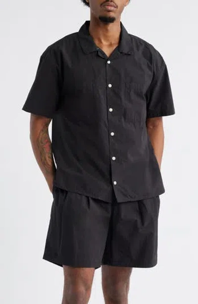 Standard Issue Relaxed Fit Camp Shirt In Black