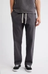 Standard Issue Standard Cotton Stretch Poplin Drawstring Slacker Pants In Black