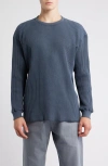Standard Issue Thermal Knit Long Sleeve T-shirt In Blue