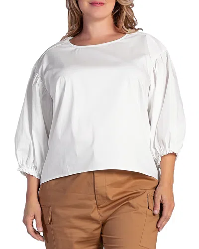 Standards & Practices Saber Balloon Sleeve Blouse In Off White