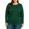 Standards & Practices Batwing Long Sleeve Tunic Top In Green