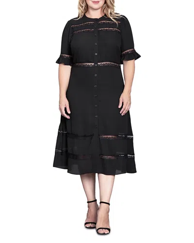 STANDARDS & PRACTICES STANDARDS & PRACTICES BUTTON FRONT MIDI DRESS