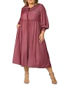 Standards & Practices Button Front Shirtdress In Merlot