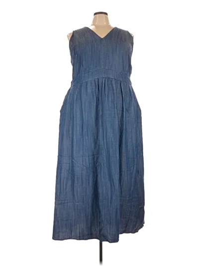 Pre-owned Standards & Practices Casual Dress In Blue