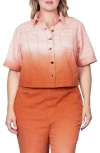 Standards & Practices Dip Dye Crop Jacket In Coral
