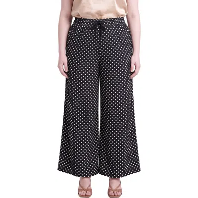 Standards & Practices Drawstring Wide Leg Pants In Black