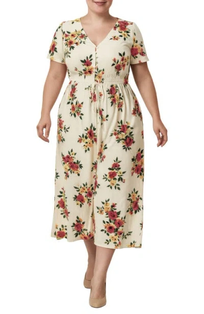 Standards & Practices Floral Midi Shirtdress In Multi