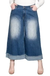 Standards & Practices Cropped Wide Leg Jeans In Two Tone In Two Tone