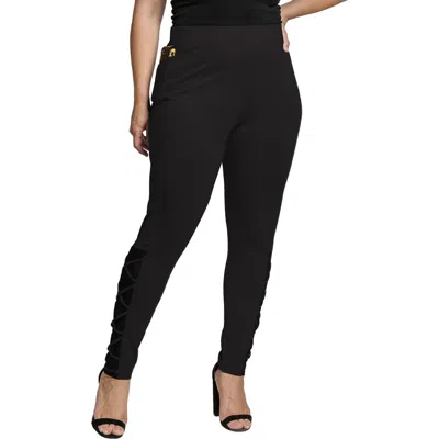 Standards & Practices Interlaced Mesh Detail Leggings In Black