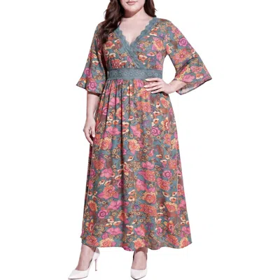 Standards & Practices Lace Detail Maxi Dress In Multi