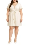 Standards & Practices Lace Trim Minidress In White