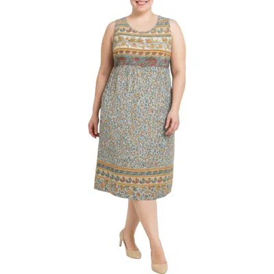 Standards & Practices Mixed Floral Dress In Brown
