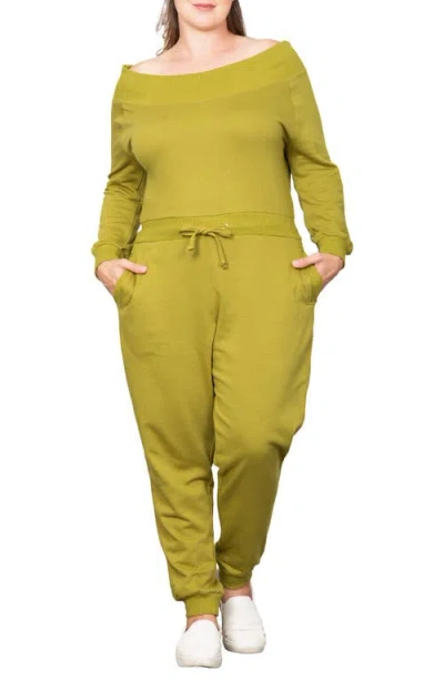Standards & Practices Off-the-shoulder Jumpsuit In Green
