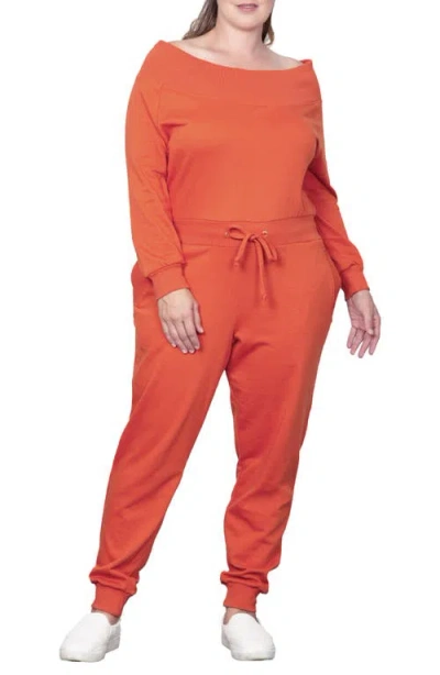 Standards & Practices Off-the-shoulder Jumpsuit In Red