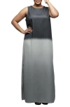 Standards & Practices Ombré Dip Dye Sleeveless Maxi Dress In Gray