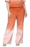 Standards & Practices Plus Dip Dyed Jeans In Coral In Coral