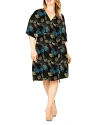 Standards & Practices Candice Georgette Wrap Dress In Black Sparkle