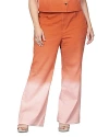 Standards & Practices Plus Dip Dyed Jeans In Coral In Coral