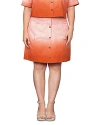 Standards & Practices Dip Dye Denim Skirt In Coral