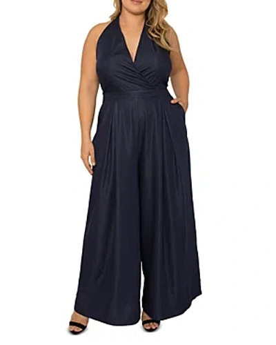 Standards & Practices Plus Open Back Jumpsuit In Blue