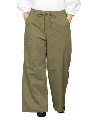 Standards & Practices Plus Size Wide Leg Balloon Pants In Green