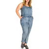 Standards & Practices Precious Spahgetti Strap Jumpsuit In Light Navy