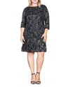 Standards & Practices Printed Shift Dress In Black