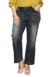 Standards & Practices Relaxed Release Hem Straight Leg Jeans In Black Vintage