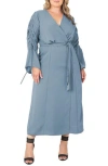 STANDARDS & PRACTICES STANDARDS & PRACTICES RUCHED LONG SLEEVE WRAP MAXI DRESS