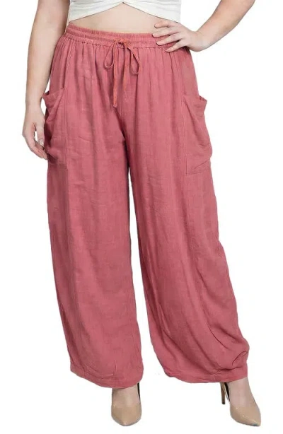 Standards & Practices Plus Wide Leg Culotte Pants In Pink