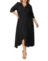 Standards & Practices Slit-sleeve Maxi Dress In Black