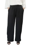 Standards & Practices Texture Wide Leg Ankle Pants In Black