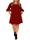 Standards & Practices Stella Crepe Knit Dress In Red